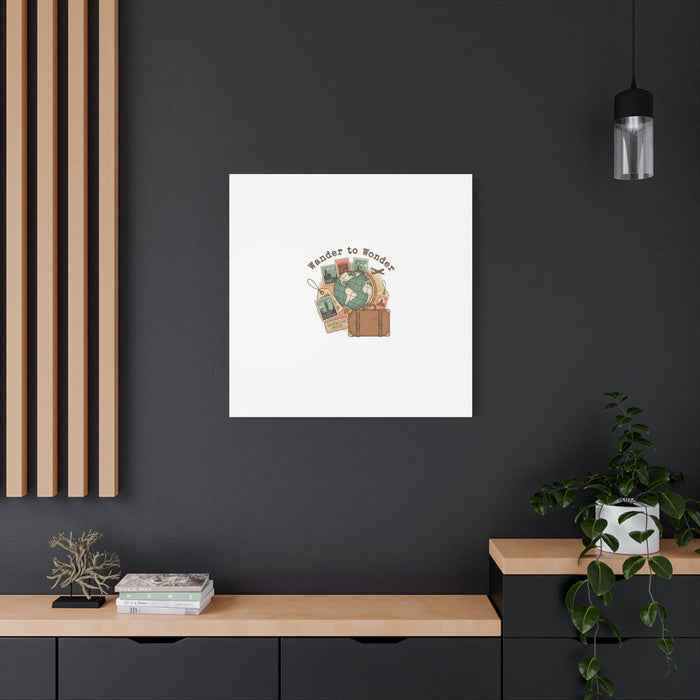 Wander to Wonder travel postcard wall art | Canvas Canvas Printify 