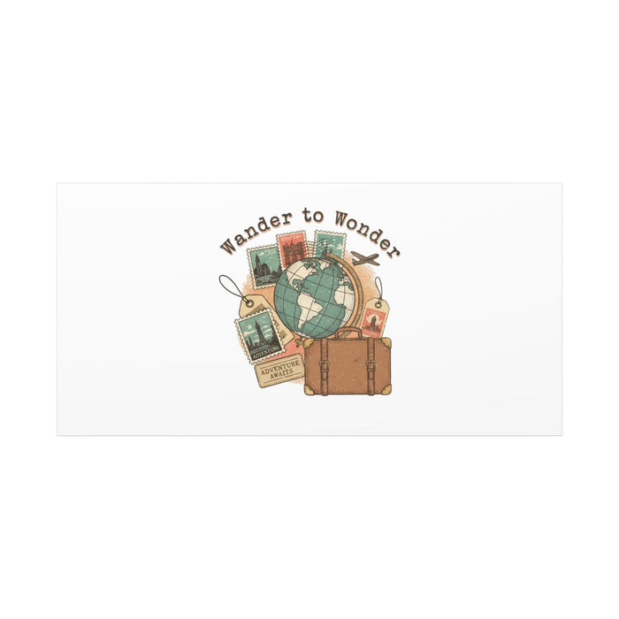 Wander to Wonder travel postcard wall art | Canvas Canvas Printify 48″ x 24″ (Horizontal) 1.25" 