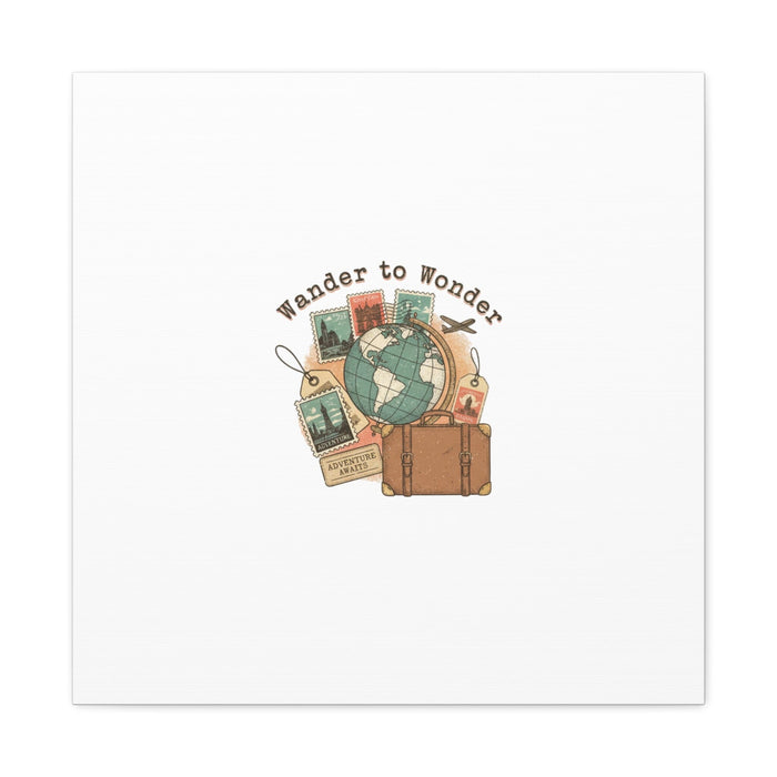 Wander to Wonder travel postcard wall art | Canvas Canvas Printify 24″ x 24″ 1.25" 