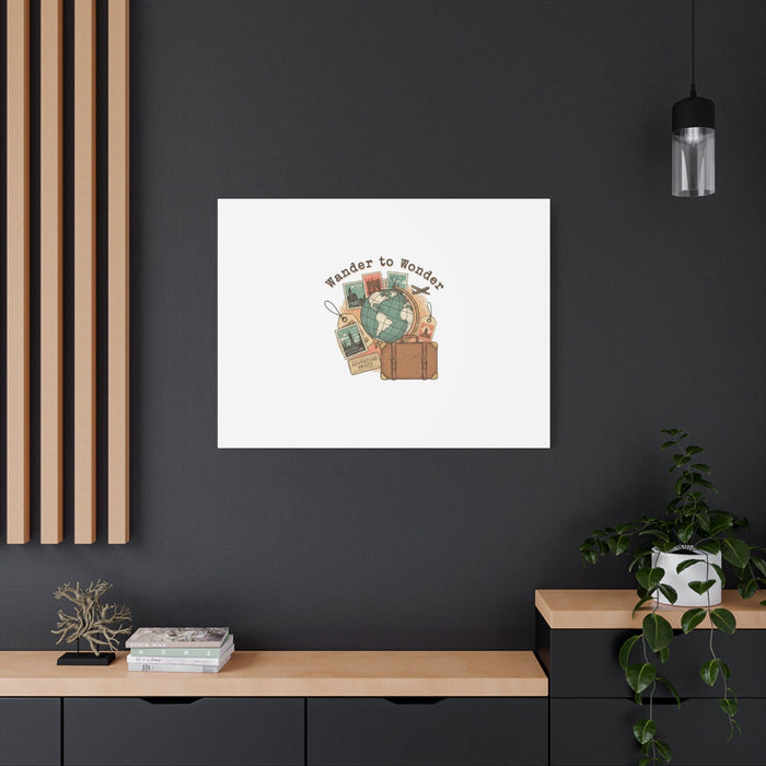 Wander to Wonder travel postcard wall art | Canvas Canvas Printify 