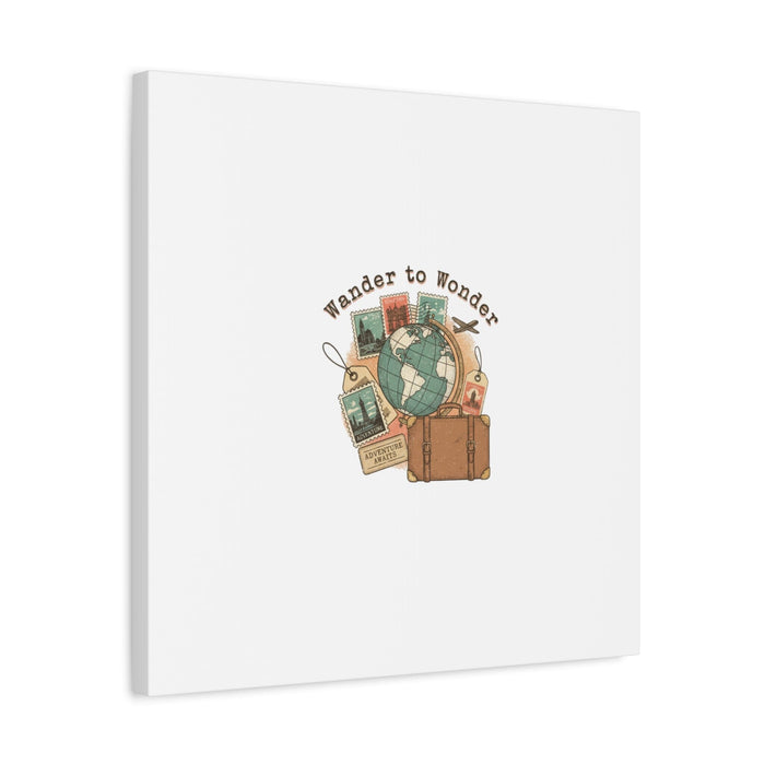 Wander to Wonder travel postcard wall art | Canvas Canvas Printify 