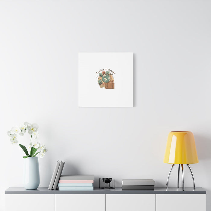 Wander to Wonder travel postcard wall art | Canvas Canvas Printify 