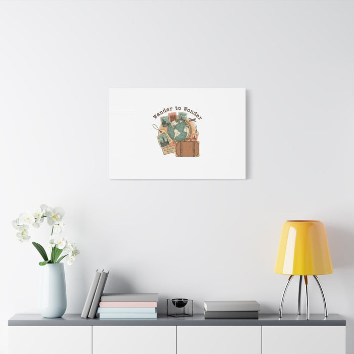 Wander to Wonder travel postcard wall art | Canvas Canvas Printify 