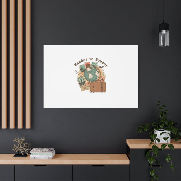 Wander to Wonder travel postcard wall art | Canvas Canvas Printify 