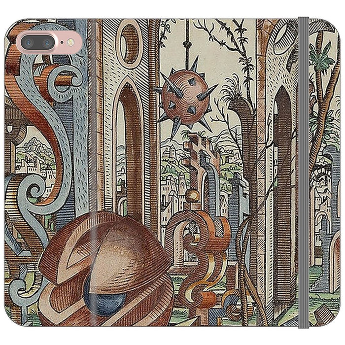 Geometric Jungle schoollistdone.com Premium Folio Wallet Satin Case (Clear PC Insert) iPhone 8 Plus 