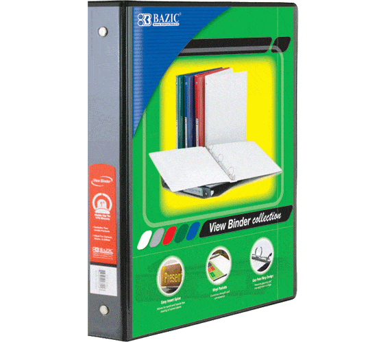 1.5 inch View Binder 3-Ring-White schoollistdone.com 