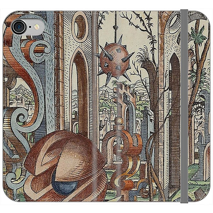 Geometric Jungle schoollistdone.com Premium Folio Wallet Satin Case (Clear PC Insert) iPhone 7 