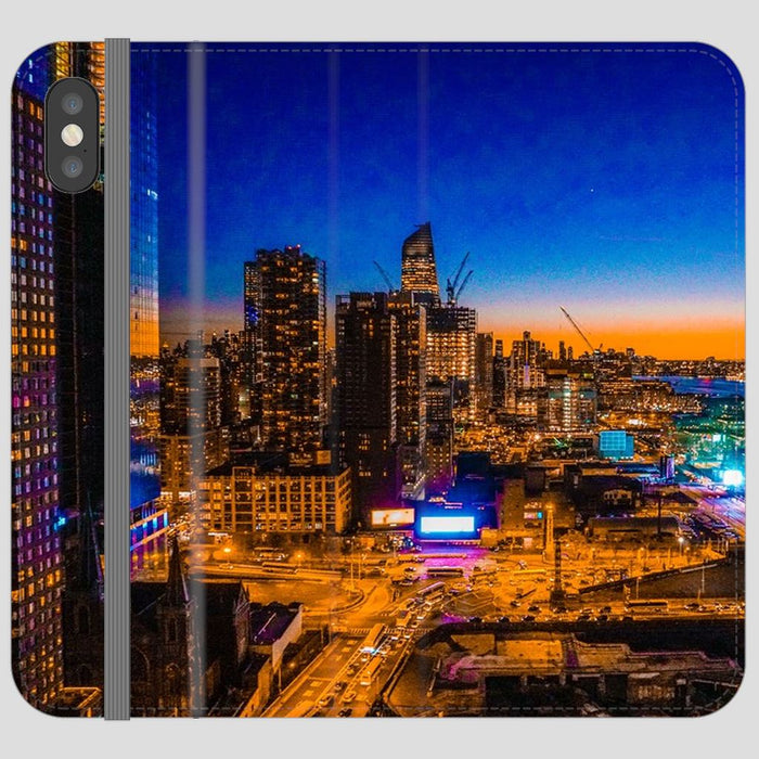 Electric High Life schoollistdone.com Premium Folio Wallet Satin Case (Clear PC Insert) iPhone XS 