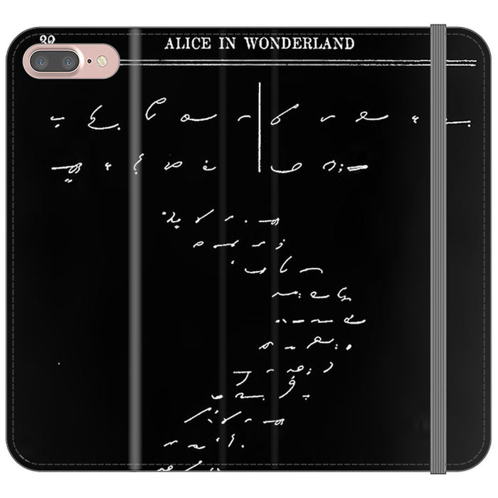Down the Rabbit Hole schoollistdone.com Premium Folio Wallet Satin Case (Clear PC Insert) iPhone 8 Plus 