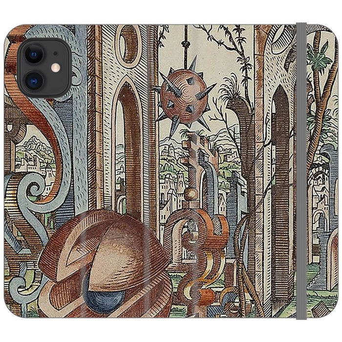Geometric Jungle schoollistdone.com Premium Folio Wallet Satin Case (Clear PC Insert) iPhone 11 