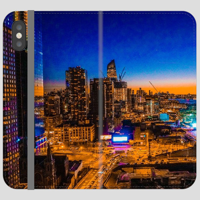 Electric High Life schoollistdone.com Premium Folio Wallet Satin Case (Clear PC Insert) iPhone X 