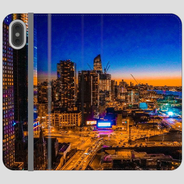Electric High Life schoollistdone.com Premium Folio Wallet Satin Case (Clear PC Insert) iPhone XS Max 