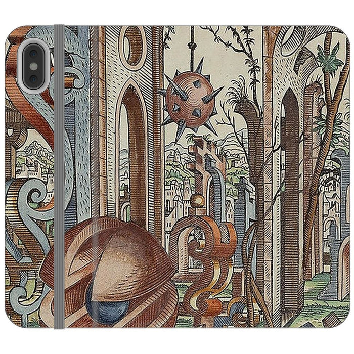 Geometric Jungle schoollistdone.com Premium Folio Wallet Satin Case (Clear PC Insert) iPhone XS Max 