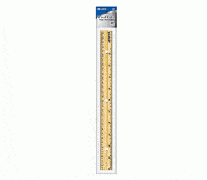 12" Wooden Ruler (30cm) schoollistdone.com 