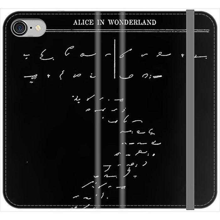 Down the Rabbit Hole schoollistdone.com Premium Folio Wallet Satin Case (Clear PC Insert) iPhone 7 