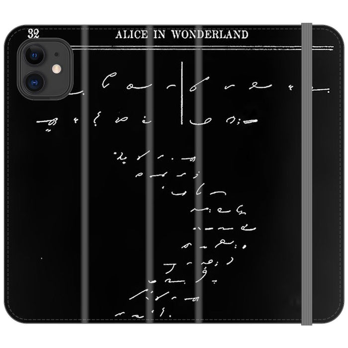 Down the Rabbit Hole schoollistdone.com Premium Folio Wallet Satin Case (Clear PC Insert) iPhone 11 