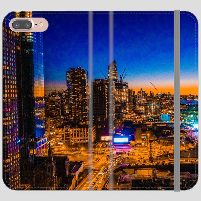 Electric High Life schoollistdone.com Premium Folio Wallet Satin Case (Clear PC Insert) iPhone 7 Plus 