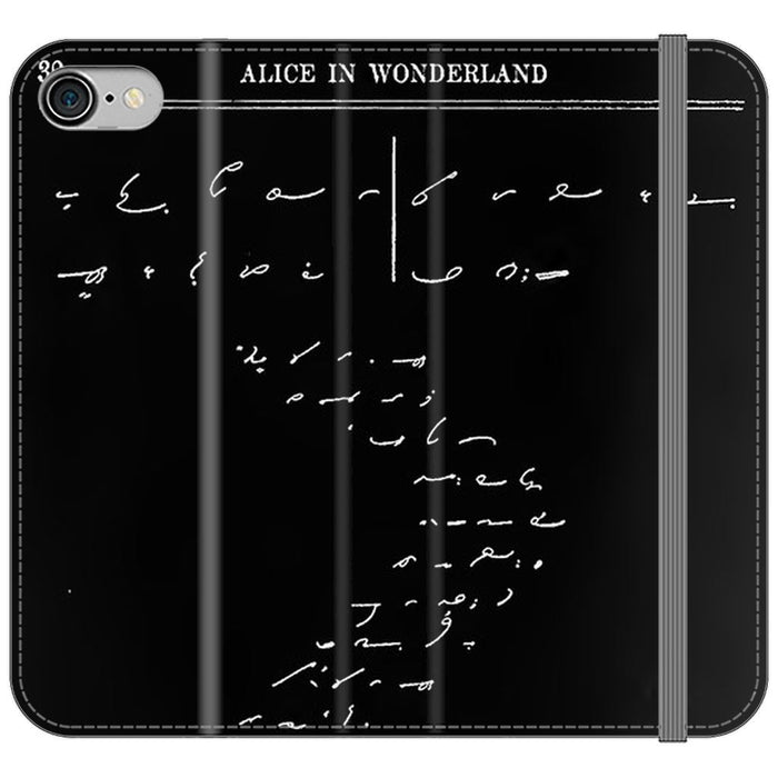 Down the Rabbit Hole schoollistdone.com Premium Folio Wallet Satin Case (Clear PC Insert) iPhone 8 